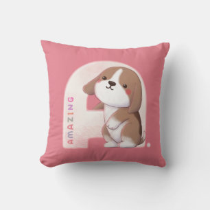 Coussin Série Alphabet : "A" Illustration Beagle Extraordi