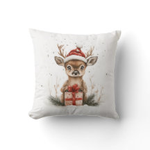 Série de Noël Cerf de bébé à Santa Hat Cadeau