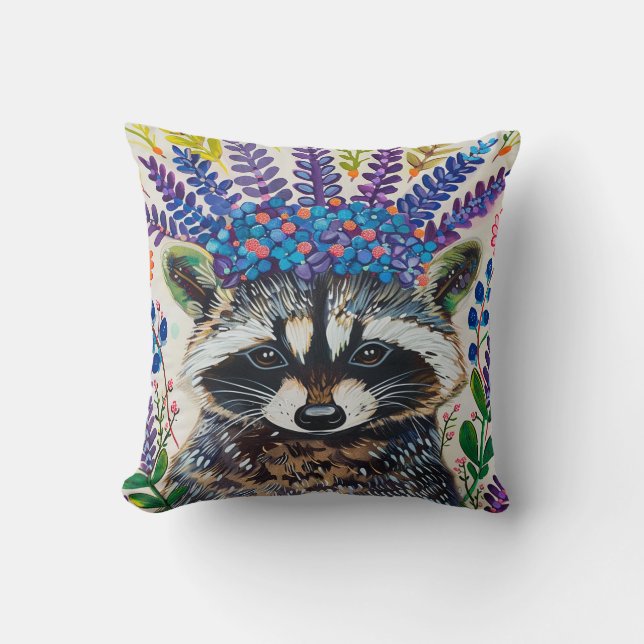 Coussin Série d'oeuvres originales, Raccon (Recto)
