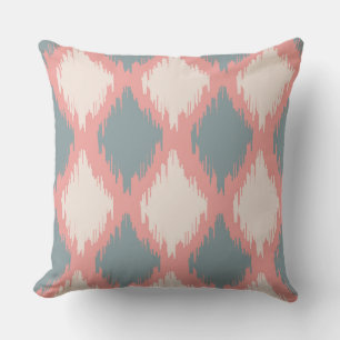 Coussin Série Ikat Rose Deux Couleurs