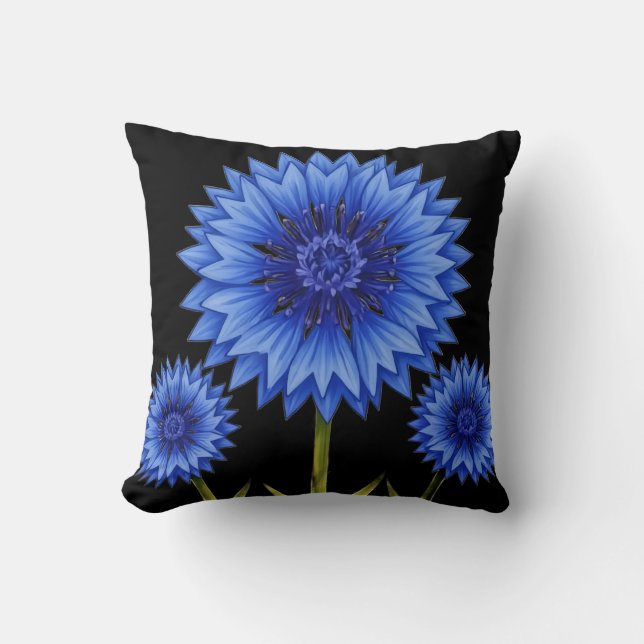 Coussin Série Radiant Petal – Bleuet (Recto)