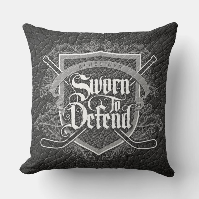 Coussin Serment À Défendre (Défenseur Du Hockey) (Recto)