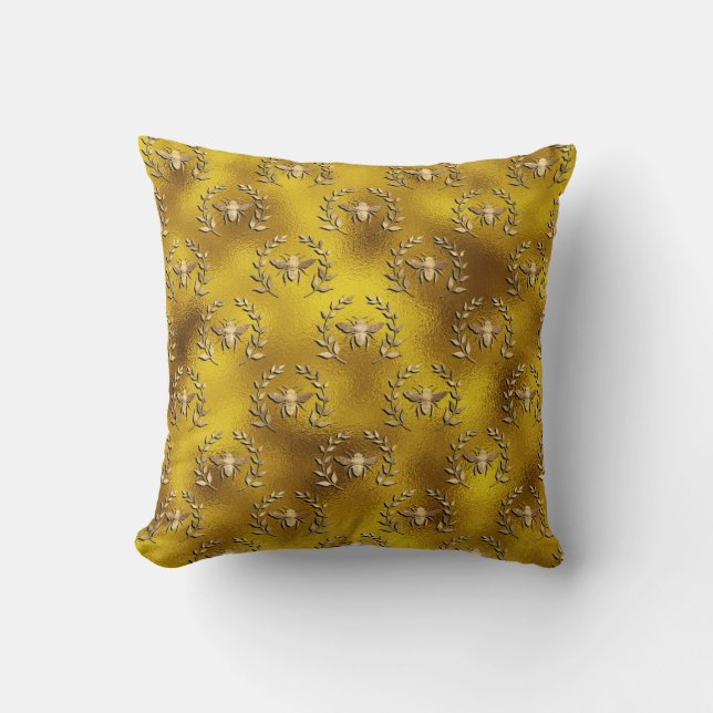 Coussin Serment d'abeilles de miel sur l'art du tissu d'or (Recto)