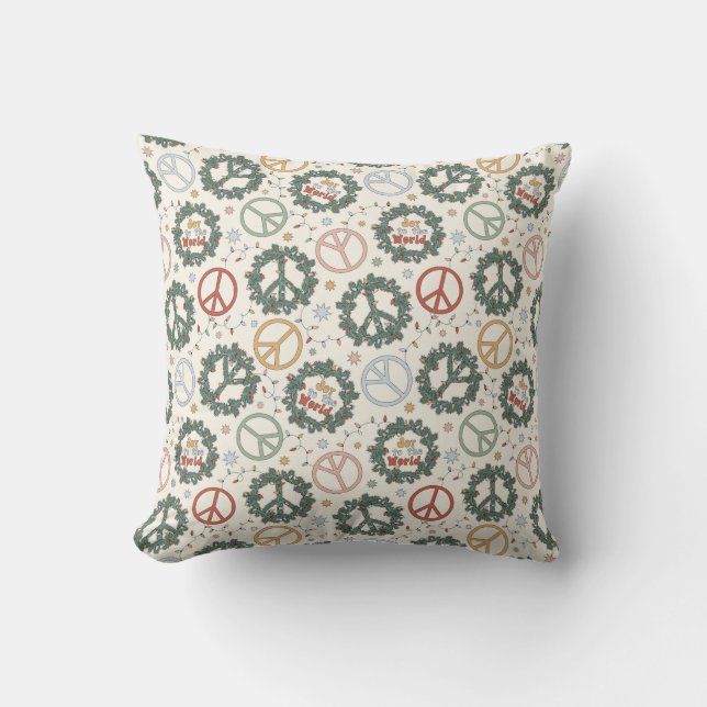 Coussin Serments de paix et joie pour le Motif mondial (Recto)