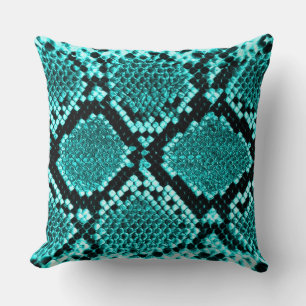 Coussin Serpent à sonnette à sonnette de diamant Aqua