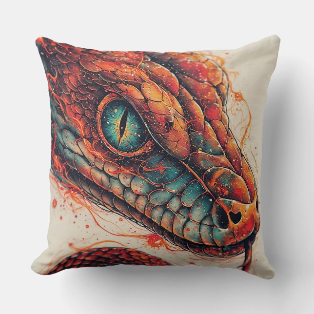 Coussin Serpent ardent à l'énergie dynamique (Recto)