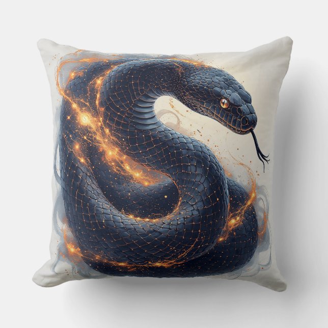 Coussin Serpent Ardente Avec Énergie Dynamique Pour Décora (Recto)