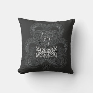 Coussin Serpent Art Déco blanc Graphique de cobra orneme