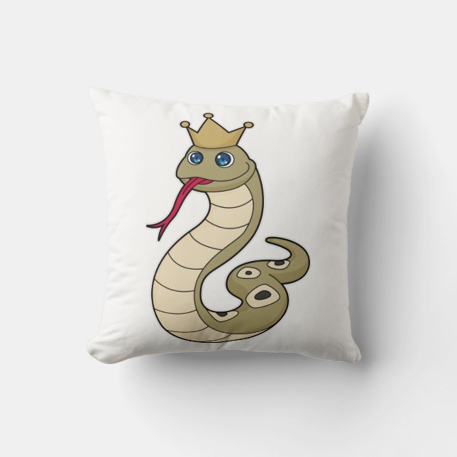 Coussin Serpent comme roi avec Couronne (Recto)