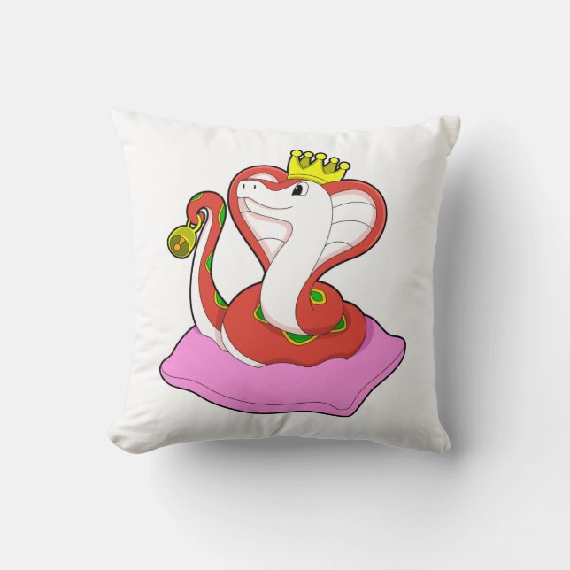 Coussin Serpent comme roi avec Couronne (Recto)