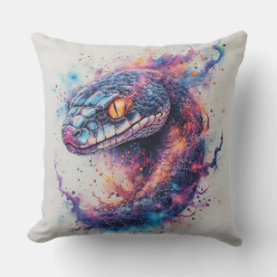Coussin Serpent Cosmique aux Écailles Brillantes