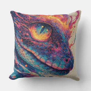 Coussin Serpent Cosmique Enroulé Dans Un Design D'Énergie