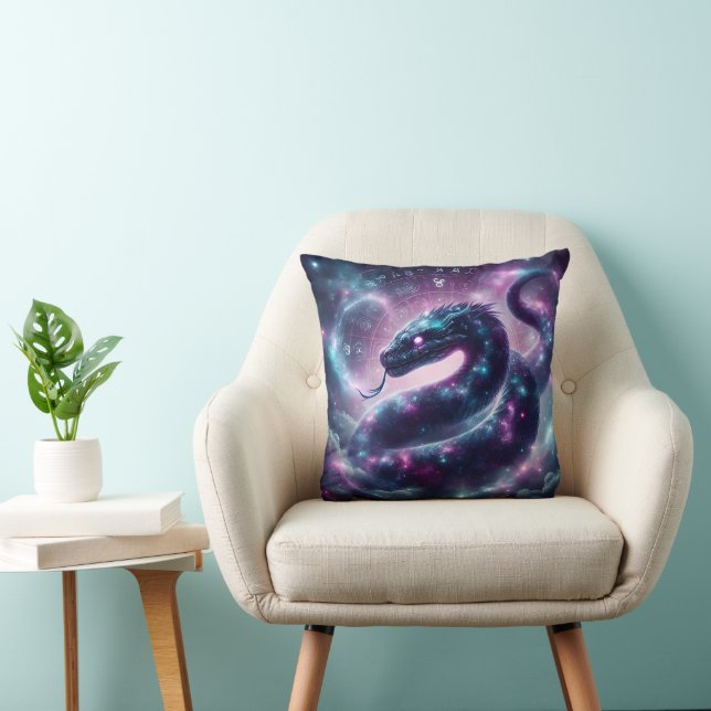 Coussin Serpent Cosmique Zodiaque Galaxie Astrologie (Chaise)