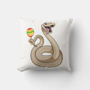 Coussin Serpent en musicien avec Maracas