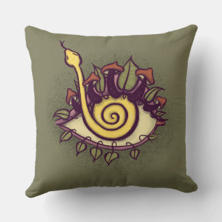 Coussin Serpent et champignon des yeux de automne surréali