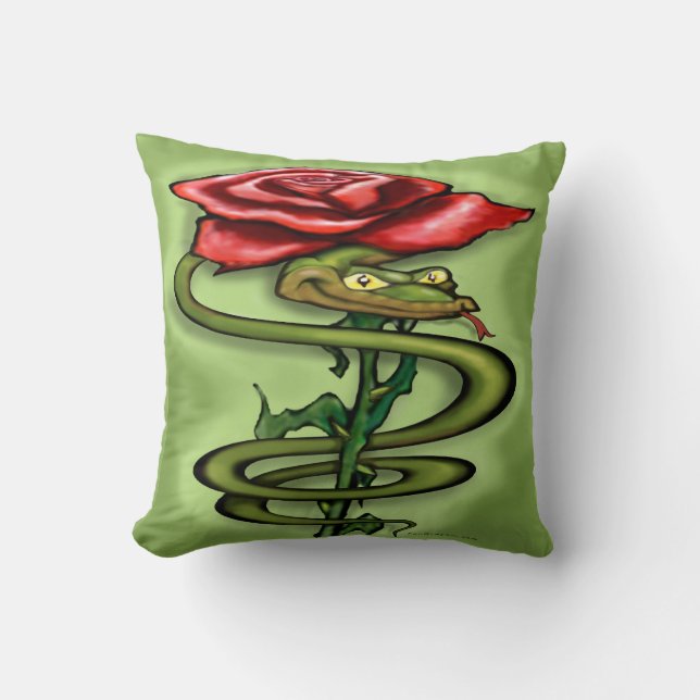 Coussin Serpent n Rose (Recto)