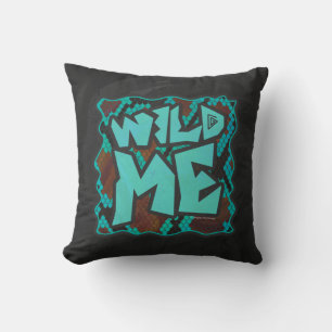 Coussin Serpent Wild Me Impression Brown et Turquoise