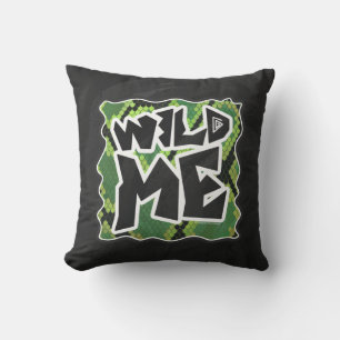 Coussin Serpent Wild Me noir et vert impression