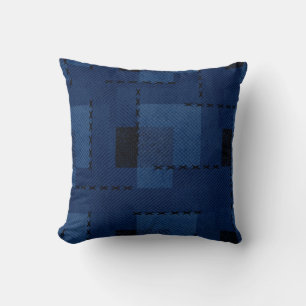 Coussin Serviettes géométriques à texture bleu foncé