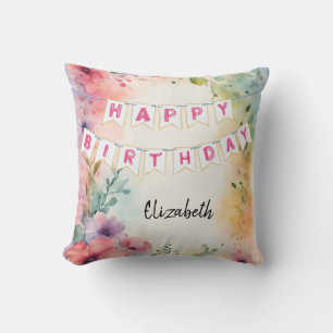 Coussin Serviettes personnalisées Joyeux Anniversaire