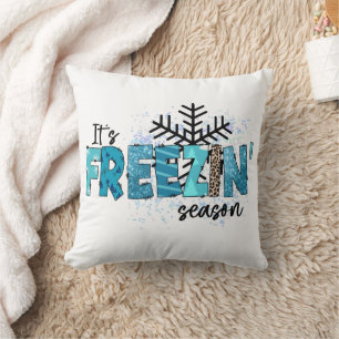 Coussin Ses flocons de neige glacée Fêtes d'hiver