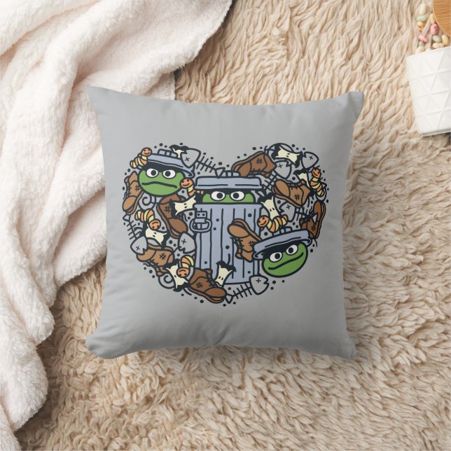 Coussin Sésame Sésame | Oscar the Grouch Doodle Heart (Couverture)