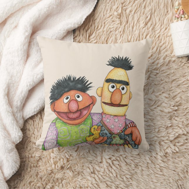 Coussin Sesame Street Bert et Ernie Watercolor (Couverture)