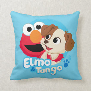 Coussin Sesame Street   Elmo & Tango Badge