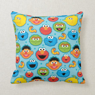 Coussin Sesame Street Façades Motif sur Blue