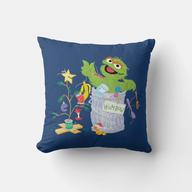 Coussin Sesame Street | Oscar - Sapin de Noël (Recto)