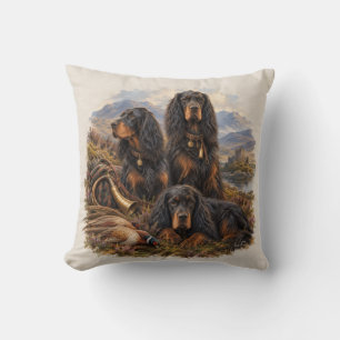 Coussin Setter Gordon avec faisans, Art