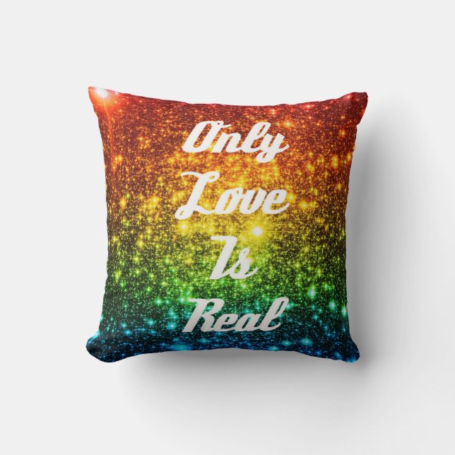 Coussin Seul l'amour est le vrai Rainbow Stars Pride Couss (Recto)
