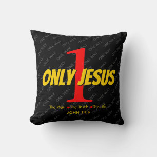 Coussin SEULEMENT UN JÉSUS chrétien