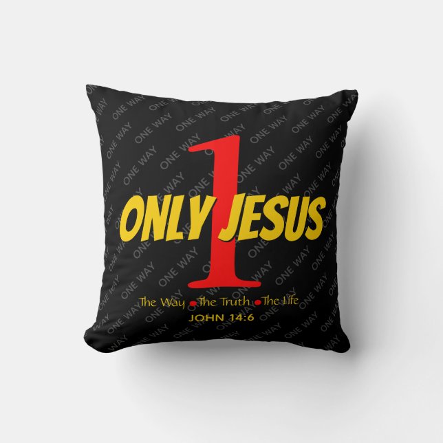 Coussin SEULEMENT UN JÉSUS chrétien (Recto)