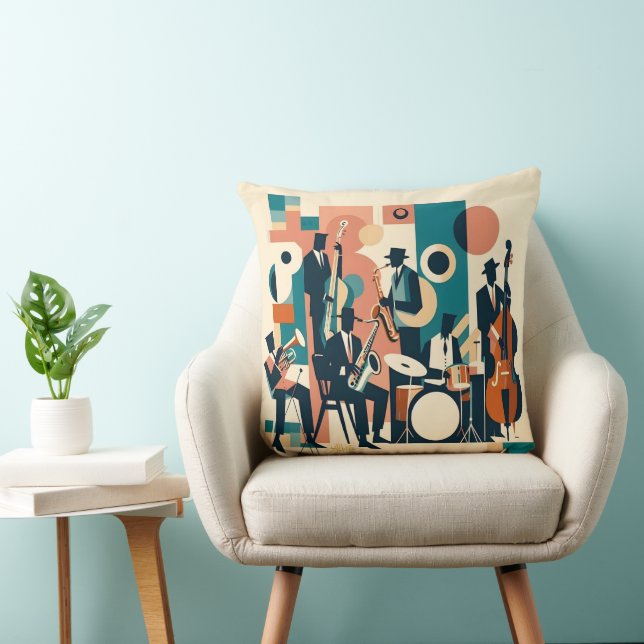 Coussin Sextet de l'ère du Jazz du Milieu du Siècle (Chaise)