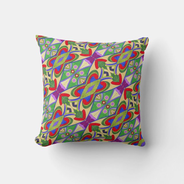 Coussin SFTP - 011 - Bleu, vert et violet (Recto)