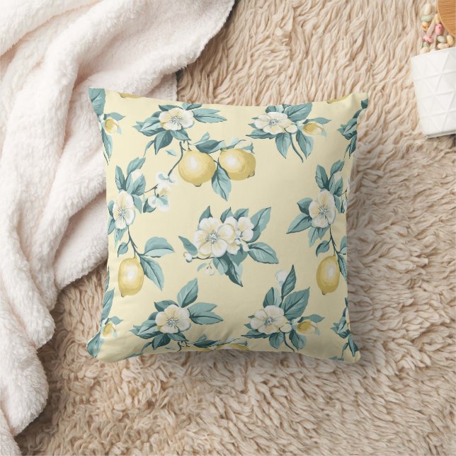 Coussin Shabby Chic Citron Série Florale Design #10 (Couverture)