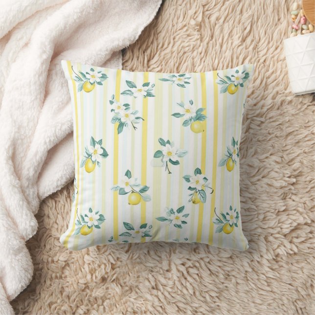 Coussin Shabby Chic Citron Série Florale Design #12 (Couverture)