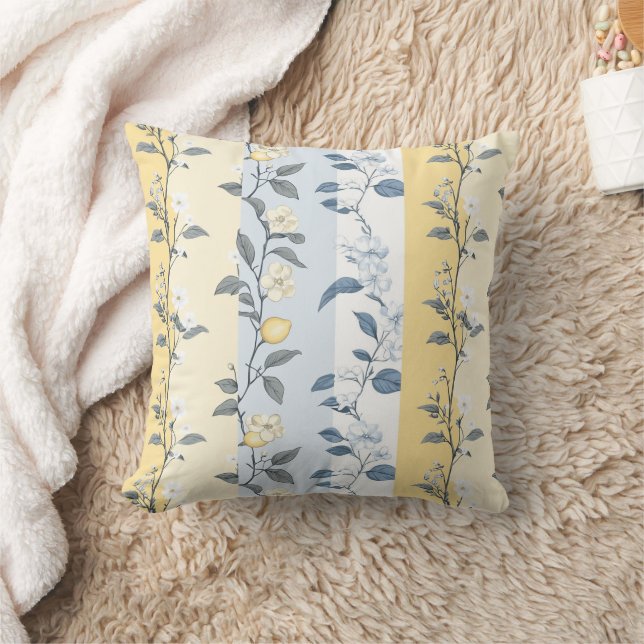 Coussin Shabby Chic Citron Série Florale Design #9 (Couverture)