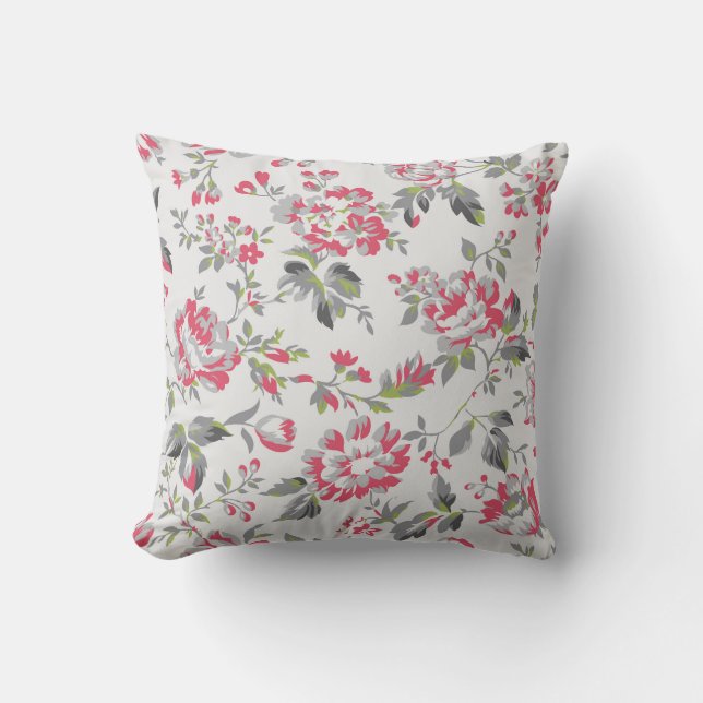 Coussin Shabby Chic Floral Rose Motif (Recto)