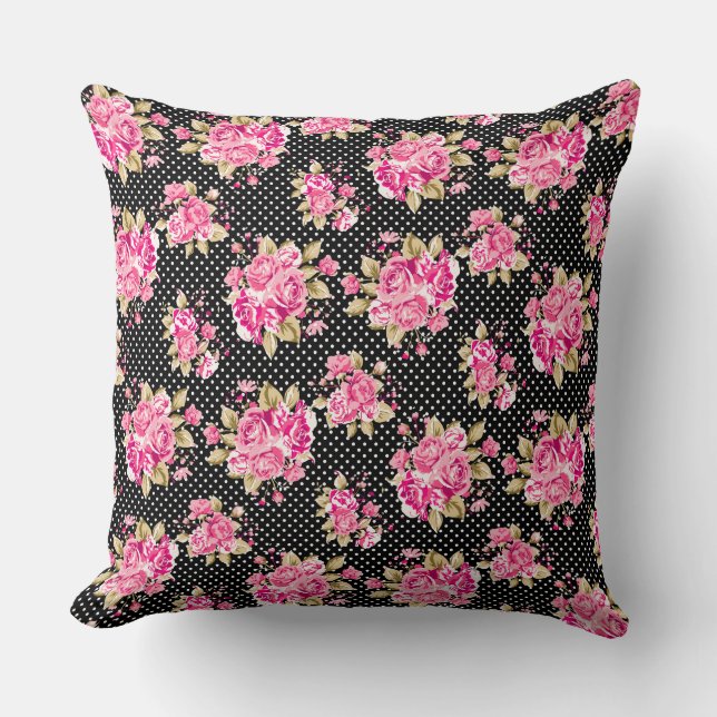 Coussin Shabby Chic Floral Roses (Recto)