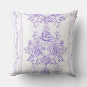 Coussin Shabby chic, lavender, toile, pattern, floral, Vic
