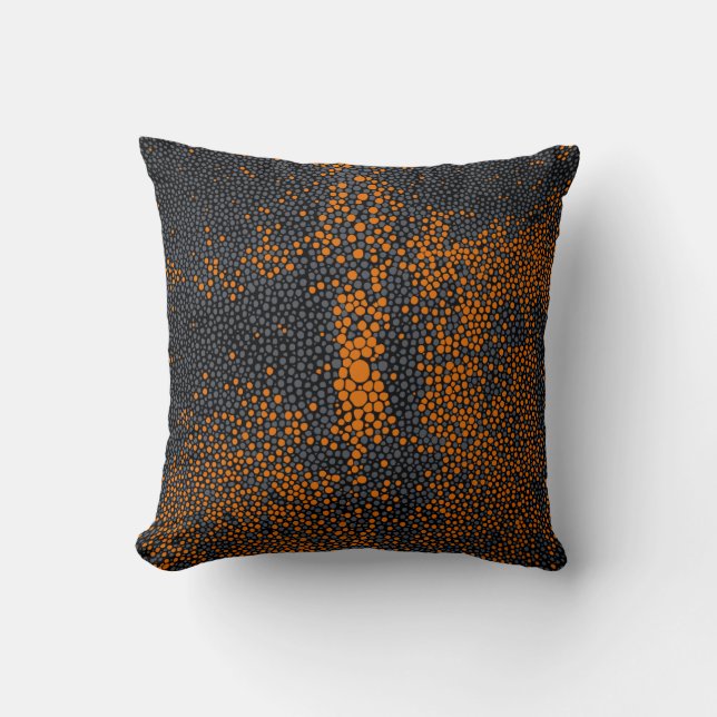 Coussin Shagreen orange et gris (Recto)