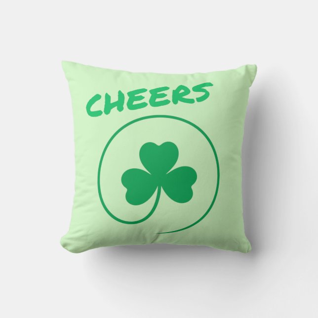 Coussin Shamrock de Clover Jour de la Saint Patrick vert i (Recto)