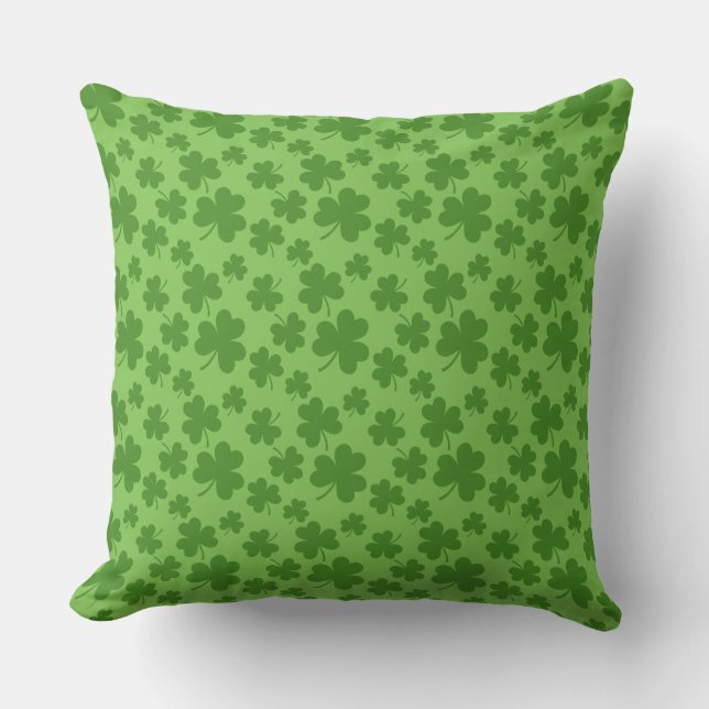 Coussin Shamrock de la Saint Patrick Motif Clover (Recto)