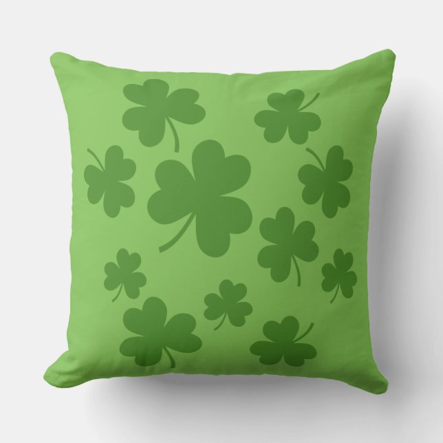 Coussin Shamrock de la Saint Patrick Motif Clover (Recto)