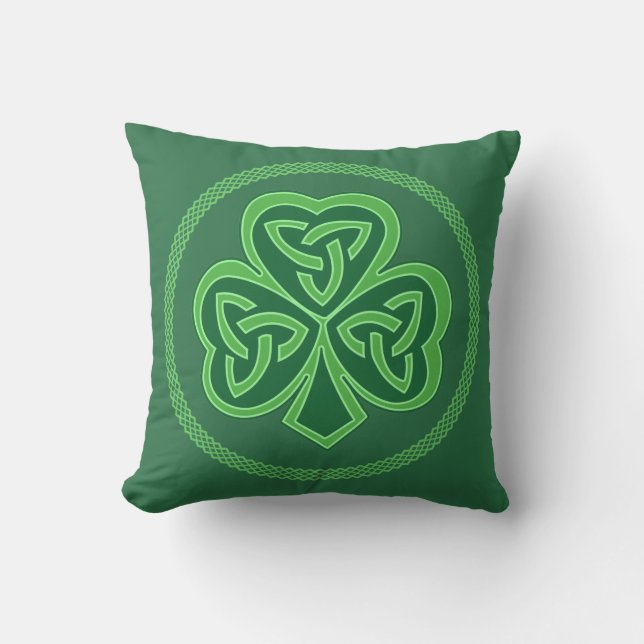 Coussin Shamrock de noeud celtique (Recto)