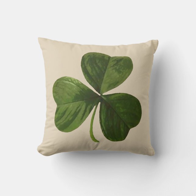 Coussin Shamrock d'Irlandais du jour de St Patrick (Recto)