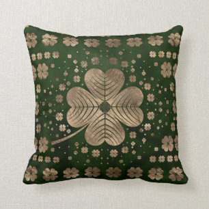 Coussin Shamrock d'Irlande d'or
