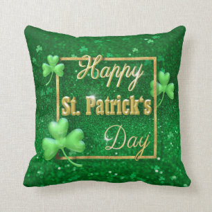 Coussin Shamrock d'or de la Saint-Patrick